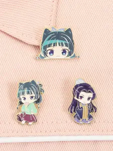 3 Piece Set The Apothecary Diaries Maomao Jinshi Ancient-Style Girl Handsome Boy Chibi Ancient Anime Cute Alloy Brooches Drop Set Pins Lapel Backpack Badge Fashion Jewelry Accessories Gifts for Friends