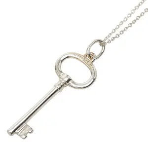 Pre-owned Tiffany & Co. Sterling Silver 925 (Ag925) Small Leather Goods TIFFANY&Co. Oval Key Silver Necklace