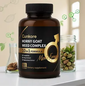 Cunkore 10-in-1 Horny Goat Weed Complex New Year Edition Natural Energy Stamina Performance Vegan Non-Toxic 60 Gel-Free Capsules Enhance Nutrient Absorption Supplement Healthcare - Edible, Fitness Fitness Dietary