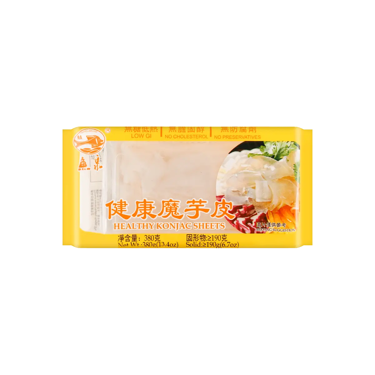 YUQUAN 2 Pack Konjac Flour Skin Noodles - Healthy Low-Calorie Shirataki Noodles, 380g/Pack, Gluten-Free, Vegan, Keto Diet Friendly