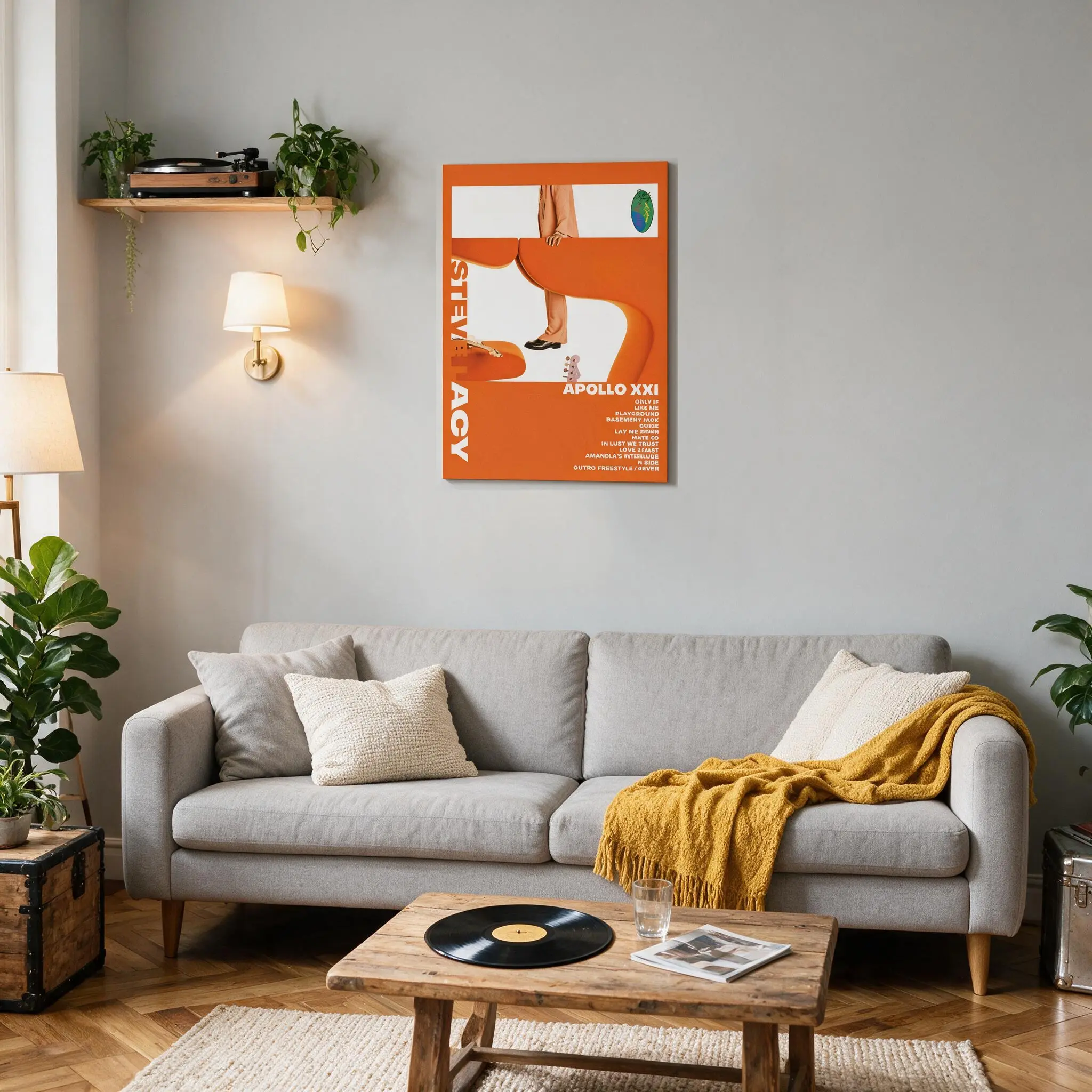 Steve Lacy's Apollo XXI Artistic Canvas Oil Painting Poster - Durable Wood Wall Decor, Waterproof Modern Aesthetic Print with Mount Option, Unframed Kid Room Animal Decoration, Thoughtful Gift Idea, Animals, Wardrobe, Balcony