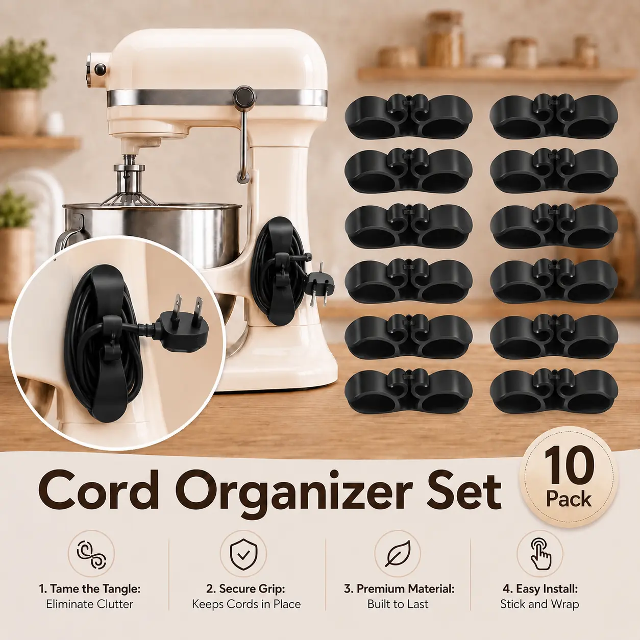 Upgraded Desk Cord Organizer - Multi-Functional Cord Management Box, Wire Hider for Air Fryer, Office Electronics & Household Items, Cord Organizer For Desk