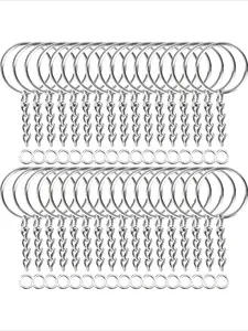 34 pairs of keychain production supplies kits, including 34 chain keychains and 34 jump rings. The keychain set keychain accessories are loose, suitable for keychain production, DIY handicrafts and small business supplies.