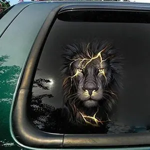 Premium Jesus Lion Car Window Sticker – Durable & Waterproof 3D Vinyl Decal for Car Side, Rear, or Bumper – Religious Gift for Christians & Lion Lovers