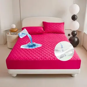 Waterproof Mattress Protector Set, 1 Count Fitted Sheet & 1/2 Counts Pillowcase without Filler, Bedding Supplies for Home Bedroom Hotel, Waterproof Mattress Cover