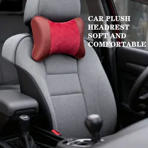Universal Car Headrest Cushion, Soft Plush Center Design, Set of Two, Comfortable Travel Accessory, Durable Vehicle Interior, Car Accessories