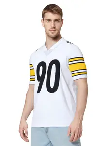 Men's Embroidered Letter & Number Print Sports Top, Casual Short Sleeve Tee Shirt for Daily Wear, Comfortable Cotton Fabric