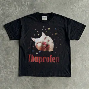 Ibuprofen Cat Meme T-Shirt | Funny Sick Cat Graphic Tee | Pain Relief Humor Shirt