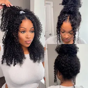 KissLove Kinky Curly Invisi Strap Snug Fit 360 Lace Frontal Bleached Knots All Around Pre Cut Transparent Lace Ready to Go Glueless Human Hair Wig With Drawstring Best Beginner Friendly Wig no glue needed #Summervibes
