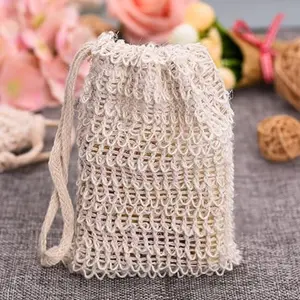 5 Pieces Soap Saver Bag Natural Sisal Exfoliating Soap Pouch for Foaming and Drying The Soap Bars Shower Soap Bag (Beige, 9 x 14 cm