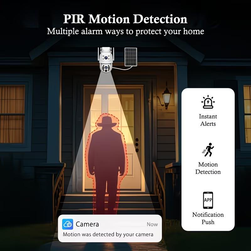 JOOAN Solar WiFi cctv Security Camera 2K HD Outdoor Wireless Camera with Spotlight PIR Motion Detection Color Night Vision Waterproof IP66 Dual Lens 360° PTZ No Blind Spot Auto Tracking Two-Way Audio Siren Alarm Alexa Compatible JOOAN Solar WiFi cctv Security Camera 2K HD Outdoor Wireless Camera with Spotlight PIR Motion Detection Color Night Vision Waterproof IP66 Dual Lens 360° PTZ No Blind Spot Auto Tracking Two-Way Audio Siren Alarm Alexa Compatible