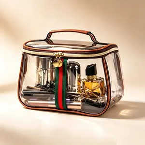High-End Transparent Lockable Acrylic Cosmetics Organizer Pouch - Stackable Home Storage Box with Drawer for Beauty Item Organization, Corrugated Moving Compatibility