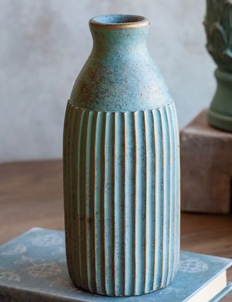 Green Cement Vase