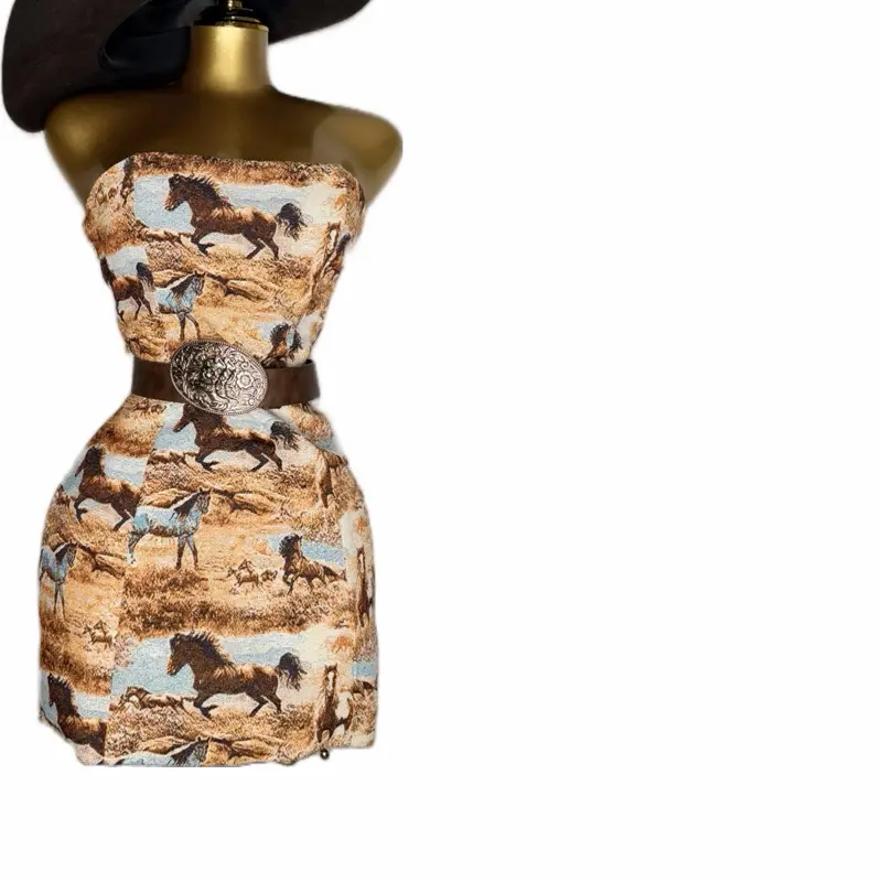 Western printed detail dress
