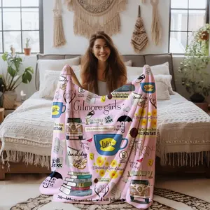 Soft Flannel Blanket for Sofa Bed Couch Travel Camping Office Chair, Warm Cozy Lightweight Throw Gift for Home Use, 1pc Gilmore Girls Design