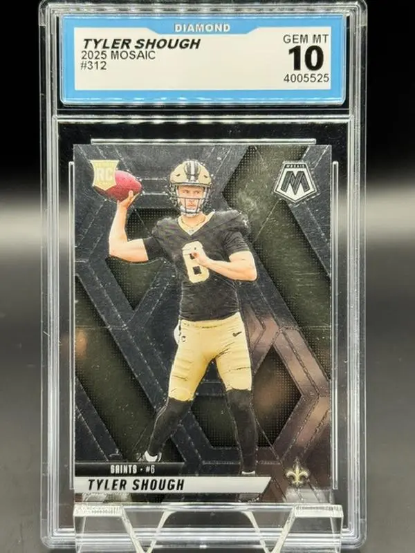 2025 Panini Mosaic #312 Tyler Shough Saints Rookie football Card Graded Gem Mint 10