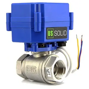 U.S. Solid Motorized Ball Valve 1/4" Stainless Steel Ball Valve Full Port 9-24V AC/DC 2 Wire Auto Return Setup