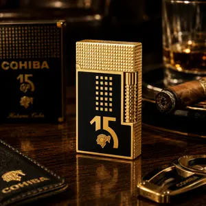 [Double Flame] DPT Cohiba 15th anniversary lacquer high-gloss Luxury Lighter (NO FUEL) Profect gifts father's day gifts
