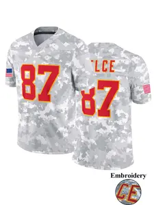 Chief 87 American Football Jersey, V Neck Embroidered Pullover, Breathable Loose Fit Short Sleeve, Casual Wear for All Seasons