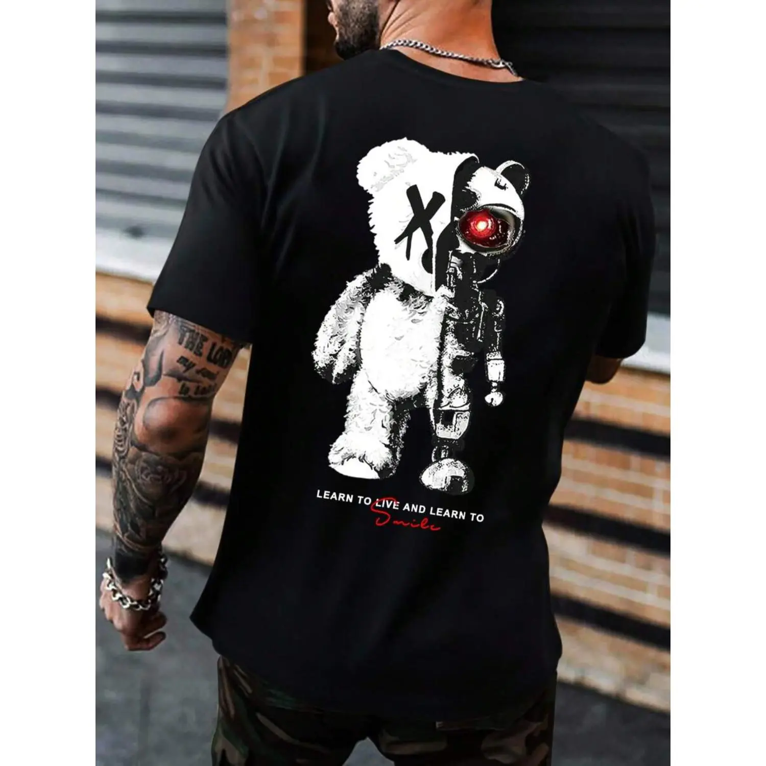 100% Cotton Golf Gift T-Shirt For Men and Women Manfinity EMRG Men Bear & Letter Graphic Tee