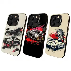 JDM Type R Civic Sport Cool Car Phone Cases For iPhone 17 Promax Pro Air 16 Plus 15 14 13 12 11 IMD Matte Black Shockproof Protective Cover Perfect Christmas Halloween Birthday Gift