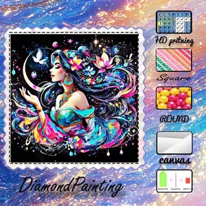 DIY 5D Flocking Diamond Painting Kit, AB Drills, Fairy Dust Drills, Crystal Drills, Women, Flowers, Dove Diamond Embroidery, Special Handcraft Diamond Art Kit, Wall Decoration, Gift for Family, Loved Ones, Friends