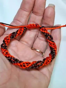 Handmade Orange Brown Halloween Spiral Bracelet - Twisted Paracord