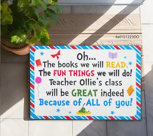Personalized Classroom Doormat-Custom Teacher Doormat-The Books You Will Read Because Of All Of You-Welcome Mat-Teacher Appreciation Gifts