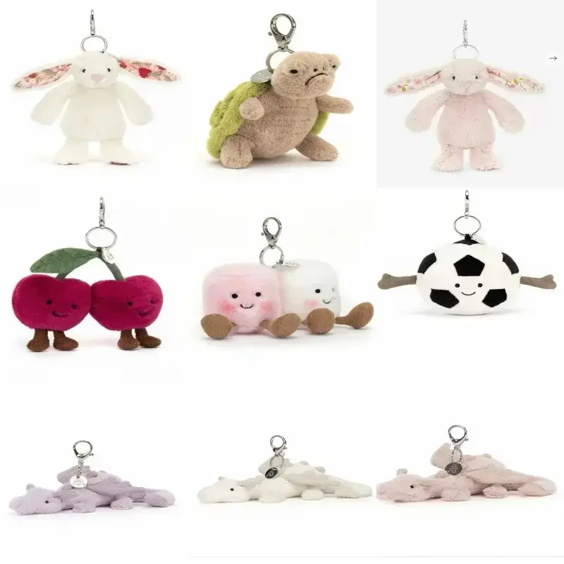 Cute Jellycat Plush Bag Charm Keychain, Kawaii Soft Stuffed Animal, Popular Trendy Accessory for Girls, Ideal Birthday & Christmas Present Back To School