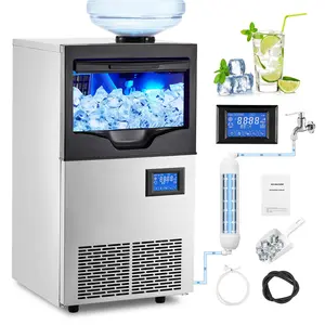 Garvee Ice Maker Commercial Ice Machine, 78 Cubes Per Batch In 8-18 Minutes 150lbs/24H 30lbs Storage Bin, Advanced Panel w/Clear Indicators, Freestanding for Restaurant/Home/Food Truck Use (120LBS/24H-66IC)