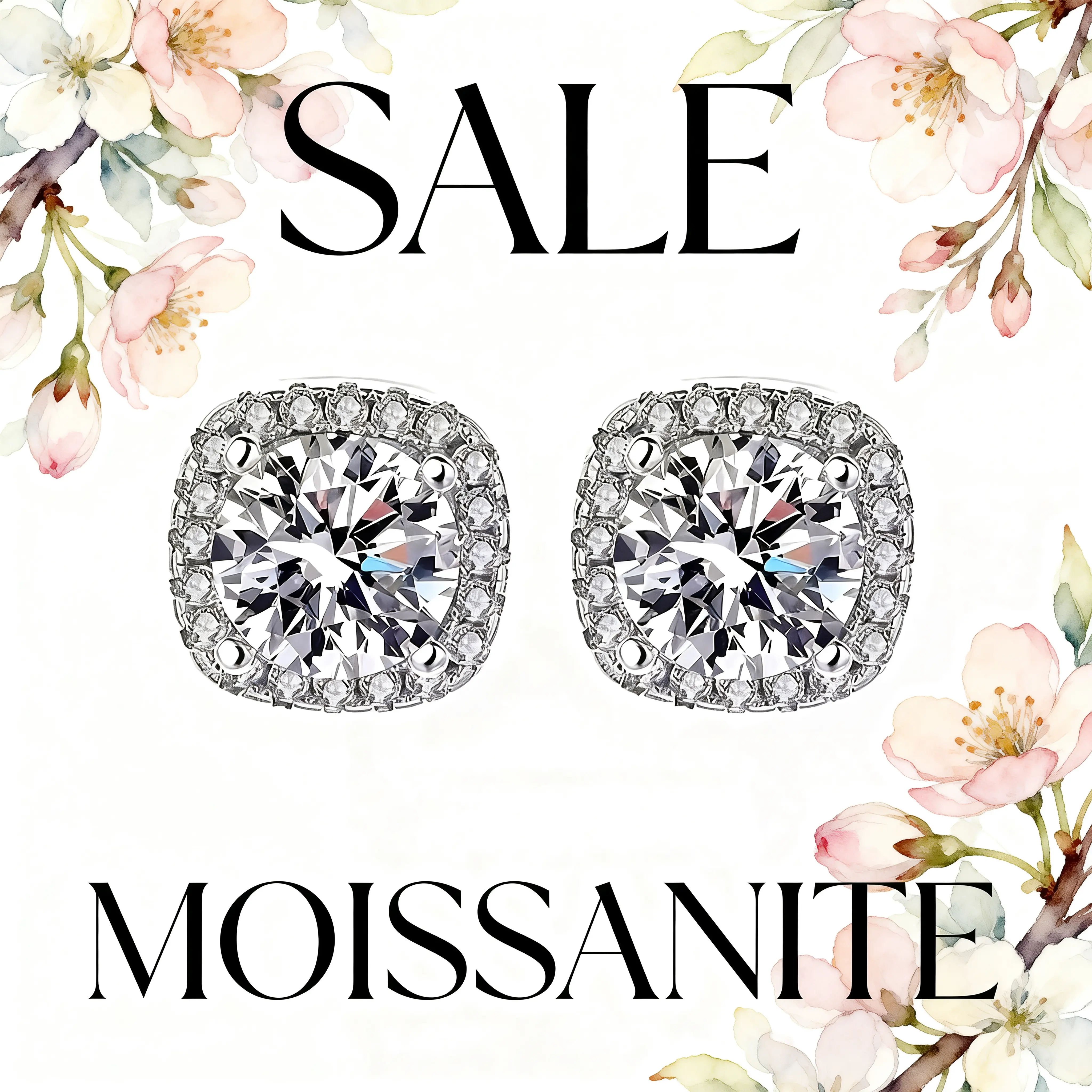 T078 Romantic Valentine Gift: Hypoallergenic S925 Silver Needle Moissanite Studs