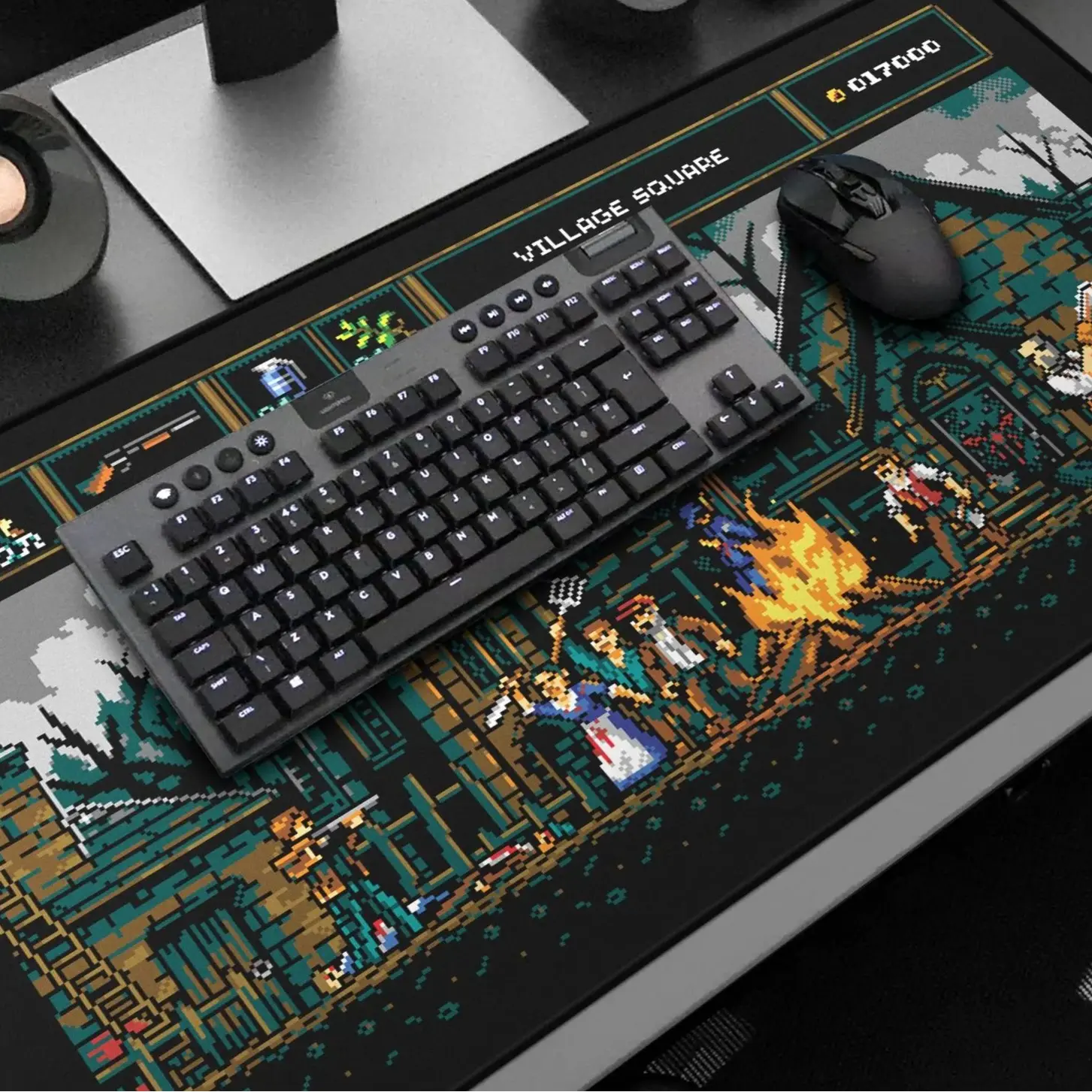 Resident Evil 4 Desk Mat, Extended Gaming Mouse Pad with Pixel Art