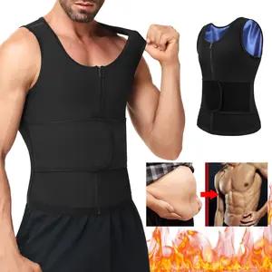 1/2/3 Pack Menswear Sweat Sports Body Shaper Waist Trainer Vest with Zip Workout Tank Top Sauna Suits Gym Shapewear X Type Compression Techwear for Men Shirt Layer Belt Activewear Athletic Jacket Zipper Wetsuit Bestie