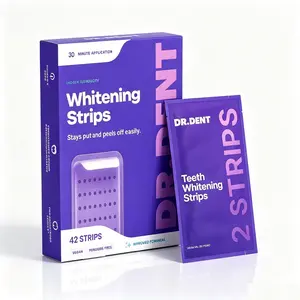 DRDENT Purple Teeth Whitening Strips – Non-Sensitive, Enamel Safe, Peroxide-Free, 7/21 Treatments
