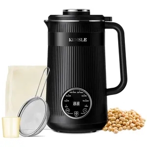 8-Function Automatic Soy Milk Machine, 304 Stainless Steel, Delay Start, Keep Warm, Self-Cleaning, Boil Water, 32oz, Black/White Colors