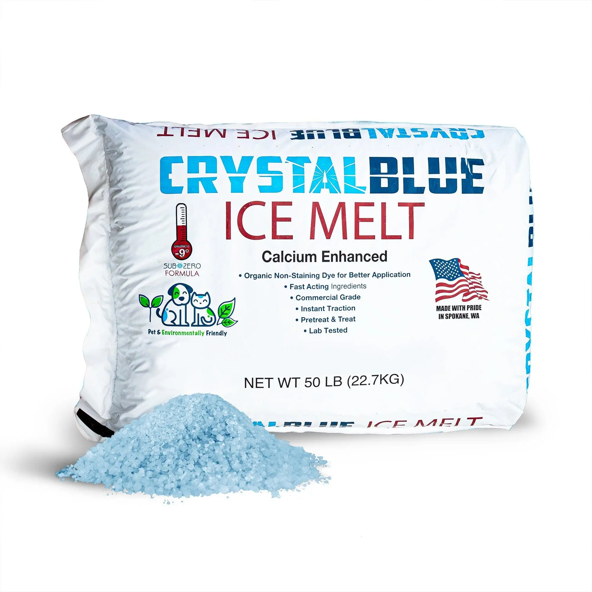Snow Joe Crystal Blue Long-Lasting Ice and Snow Melt, 50 Pound Bag, CYB50