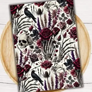 Dark Romance Kindle Insert | Cardstock Skull, Raven, Rose Design | Glossy or Glitter | Multiple Sizes | Clear Case Insert