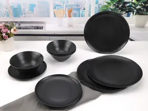 12-Piece Eco-Friendly Dinnerware Set, Black