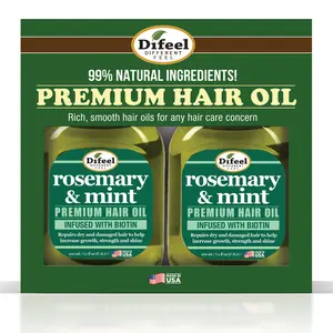 Difeel Rosemary and Mint Premium Hair Oil with Biotin 7.1 Ounce. - Deluxe 2-PC Gift Set