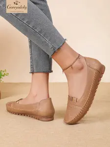 Goreyodoly women loafers breathable casual flats wide fit lightweight slip on shoes soft Rubber sole anti slip everyday walking comfort low cut design elegant style easy care all season wear for commuting travel indoor outdoor use