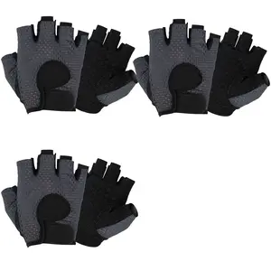 3 Pairs Breathable Adjustable Straps Sports Gloves, Anti-Slip Sweat Absorbent Fitness Gloves, Suitable for Gym Weightlifting Rock Climbing Cycling