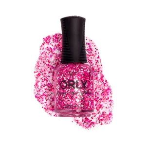 ORLY Party Popper Nail Polish with Pink Glitter Accents and Black Cap