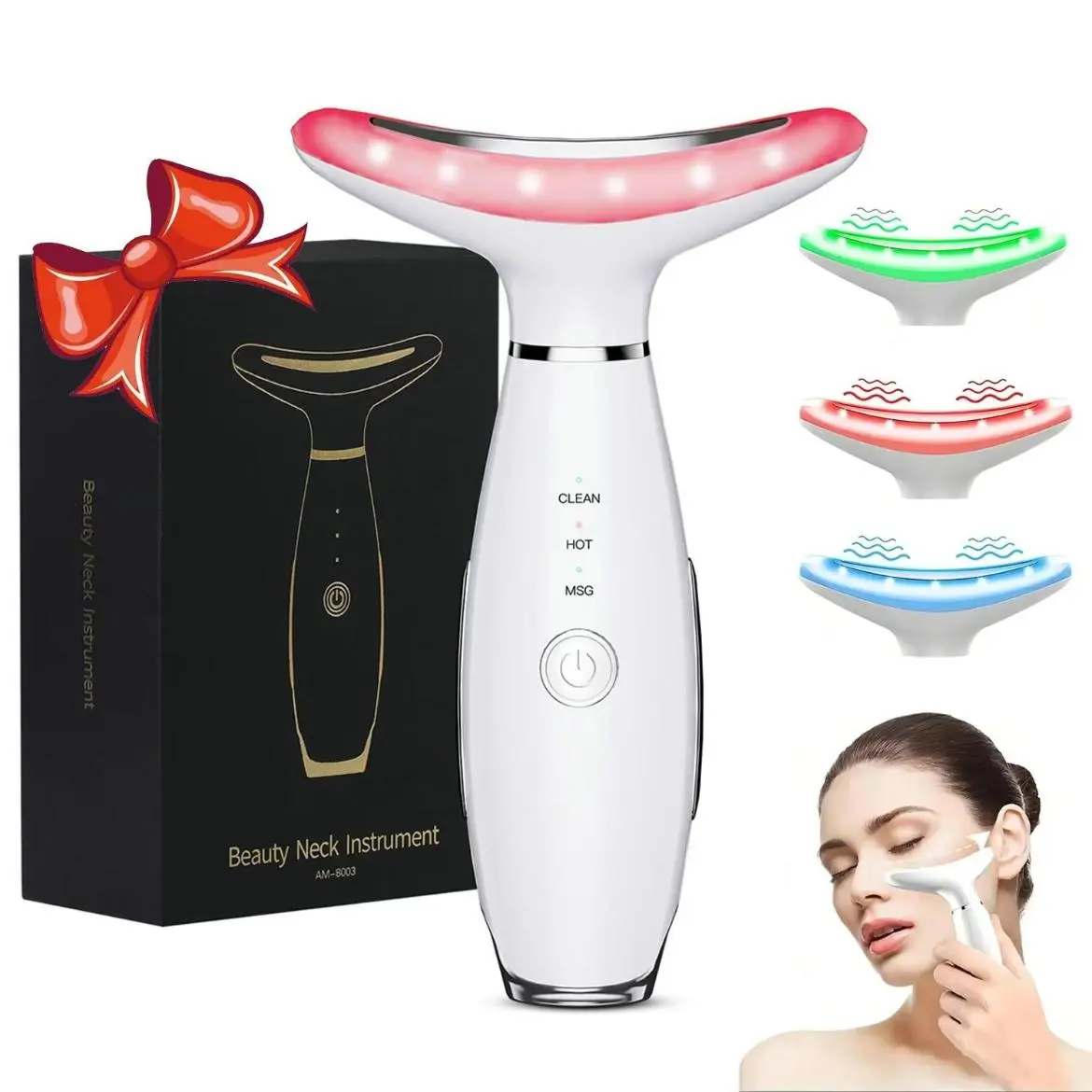 Electric Facial Massager, 1 Count LED Light Lifting Massager for Facial Neck Eye, Facial Beauty Instrument, Personal Care Appliances for Women