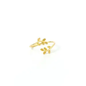 Adjustable Leaf Ring Gold