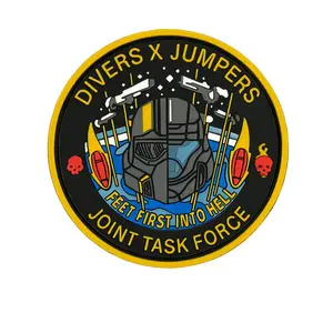 Divers X Jumpers PVC Rubber Tactical Patch - Hook Fastener Backing 3 Inch