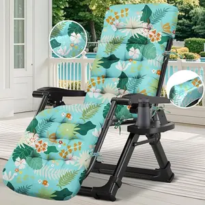 Outdoor Chaise Lounge Chair Cushion, Waterproof Cotton Zero Gravity Chair Cushions with Ties, Soft Thickened Lounge Chair Cushion for Indoor & Outdoor Furniture 66 x 21 x 4 Inches Fabric