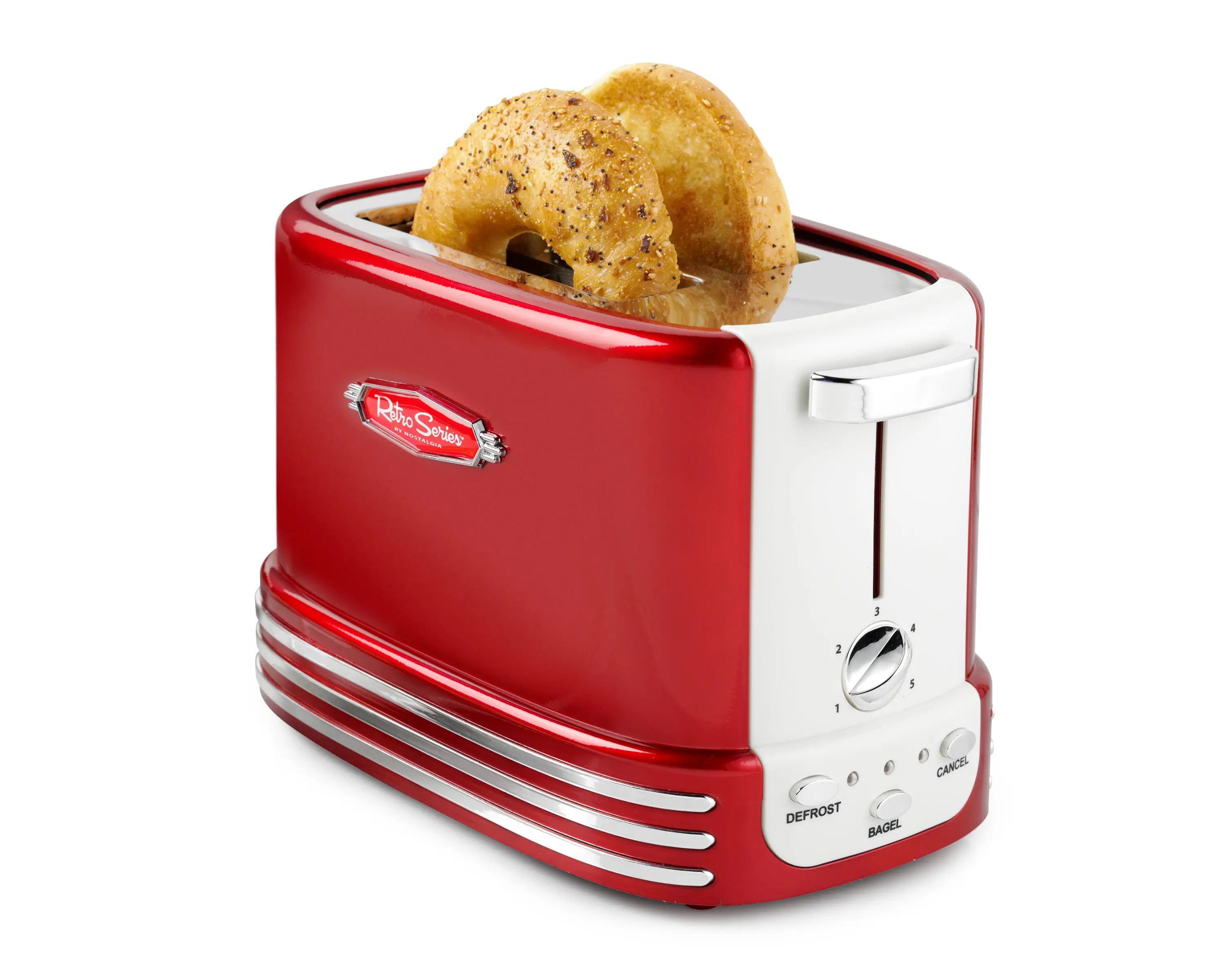 Retro Wide 2-Slice Toaster, Red Retro Wide 2-Slice Toaster, Red