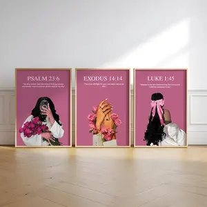 Modern Scripture Wall Art Set, Streetwear Aesthetic Posters with Romans 12:2, Psalm 23 & Philippians 4:13, Inspirational Christian Decor
