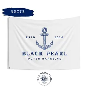 Personalized Boat Flag with Anchor Design, Custom Nautical Banner, Double Sided Dock and Lake House Decor