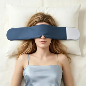 Weighted Eye Mask Strapless Full Coverage, Breathable Light Blocking Sleep Mask, Deep Touch Pressure Eye Mask, Premium Eye Masks for Sleep, Calming & Soothing Eye Shade for Daily Use and Travel